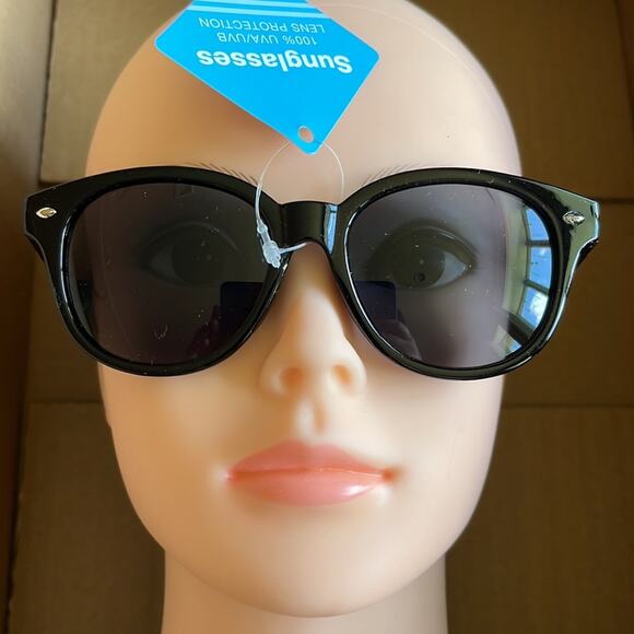 Round Club Sunglasses Black 100% UVA UVB Protection - Picture 7 of 11